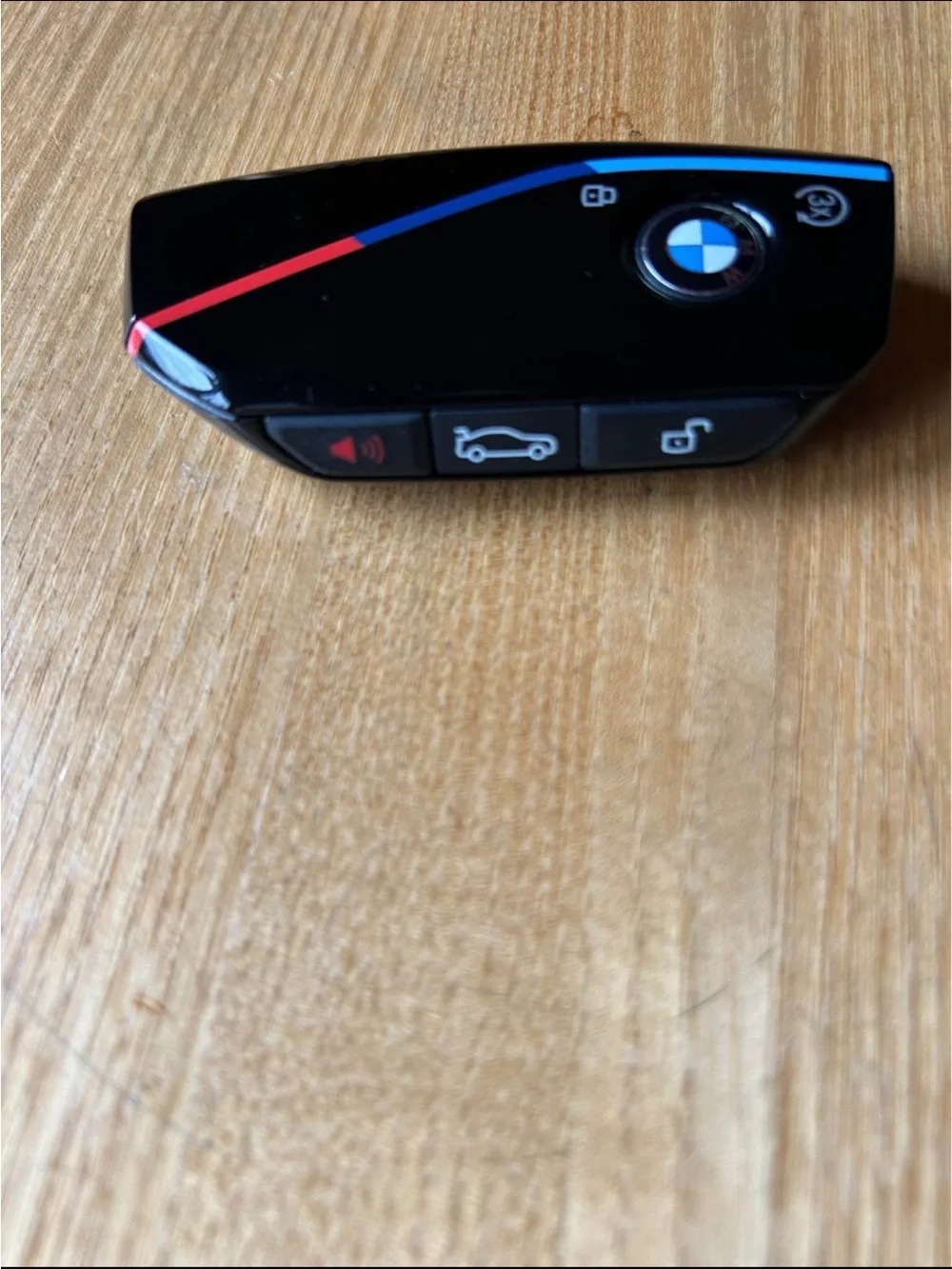BMW Black Key Fob with Blue and Red Stripe